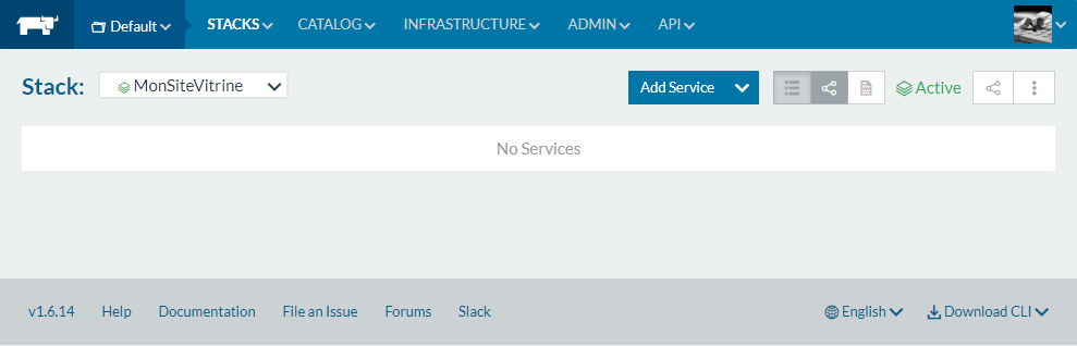 Édition d'une stack Rancher
