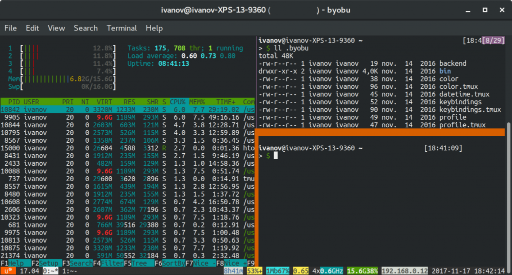 byobu et zsh